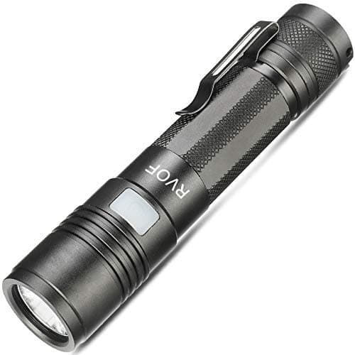 RVOF X2 Handheld Super Bright LED Tactical Flashlight, 1100 Lumens Cree LED, Waterproof Aluminum Alloy Body and USB Charging, Multi Light Modes, Portable Camping Hiking Emergency Tool