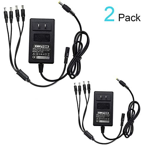 [UL Listed] EWETON 12V 2.5A 30W AC DC Security Power Supply Adapter (Input 100-240V Output 12 Volt 2.5 Amp) Wall Plugs Switching Transformer Charger for CCTV Camera DVR NVR LED Strip Light– 2 Pack