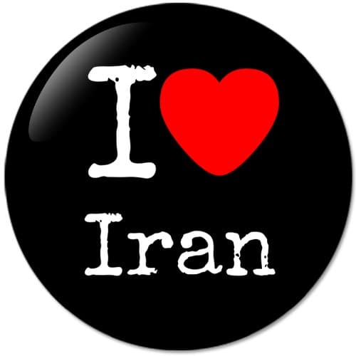 I LOVE Iran Bottle Opener Round Button Badges With Refrigerator Magnet, NEW 2.25 Inch (58mm)