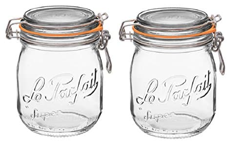 Le Parfait French Super Jar with 85mm Gasket and Lid .75 Liter (Pack of 2)