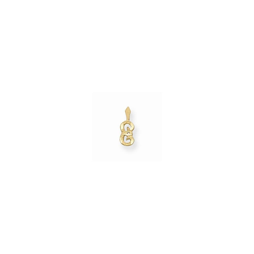 14k Solid Diamond-Cut Tiny E Initial Charm, 14 kt Yellow Gold