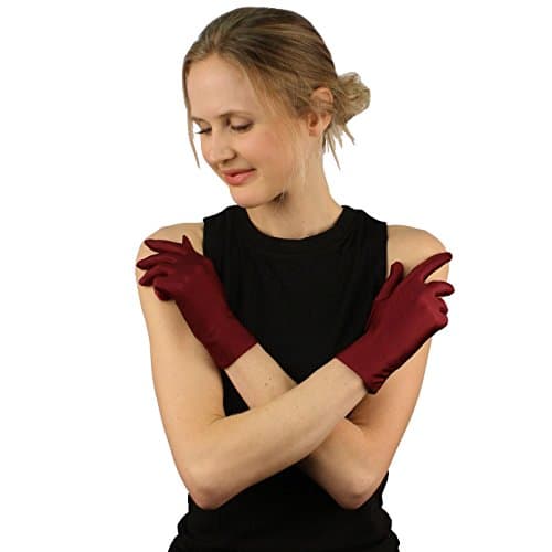 Elegant Satin Matte Finish Stretchy Wrist Length Dressy Evening Gloves
