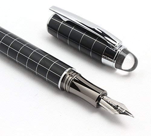 - Neo Baoer 79 Starwalker Cross Line Fountain Pen Silver Trim Checked