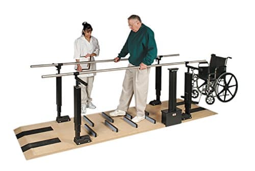 Fabrication Enterprises 15-4142 Professional Hi-Low Parallel Bars, Electric Platform Mounted, 15' Length Platform, 300 lb. Capacity