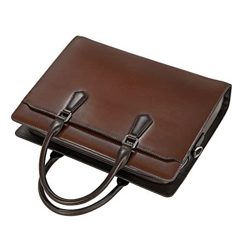 Briefcase for Men Genuine Leather Computer Laptop Bag Business Shoulder Bag that Fits 14 Inch…