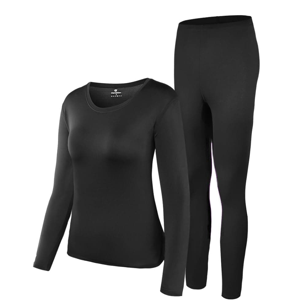 Thermal Underwear Women Ultra-Soft Set Base Layer Top & Bottom Long Johns with Fleece Lined Winter Warm