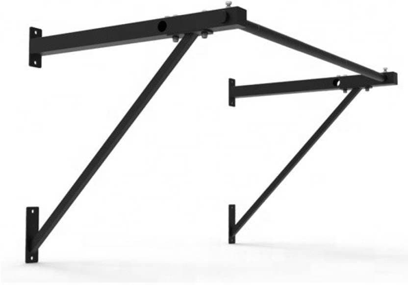 Wall mounted with extra support chin up bar in black