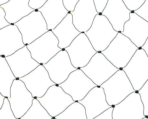 Holiday Lighting Outlet Commercial Grade LED Mesh Christmas Net Lights, Sun Warm White, 70-Count 5MM Wide Angle LED Lights Great for Wrapping Trees, Shrubs, Bushes, 4' X 4', Green Cord, UL Listed.