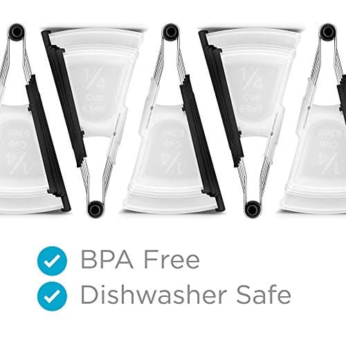 Dreamfarm Levups | Scraping Self-Leveling Measuring Cups | Set of 4 Cups | Black