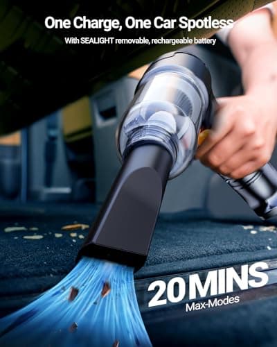 SEALIGHT Mini Car Vacuum Wireless, High Power Suction and Air Duster, Lightweight and Compact Handheld Vacuum, Portable Vacuum Cleaner for Car, Home, Office, Pet