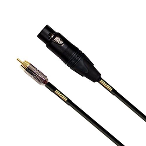 Mogami GOLD XLRF-RCA-20 Unbalanced Audio Adapter Cable, XLR-Female to RCA Male Plug, Gold Contacts, Straight Connectors, 20 Foot