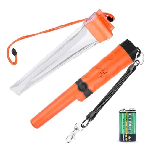 Kuman Pin pointer Water Resistant Metal Detectors with Holster Treasure Hunting Unearthing Tool Accessories Buzzer Vibration Automatic Tuning KW30 (Water Resistant Metal Detectors)