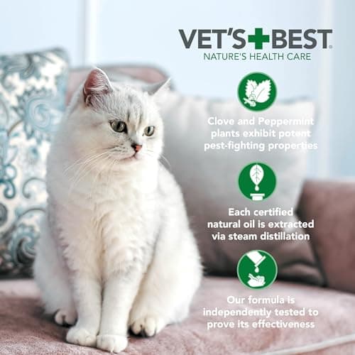 Vet's Best Flea and Tick Home Spray for Cats | Flea Treatment for Cats and Home | Flea Killer with Certified Natural Oils | 32 Ounces