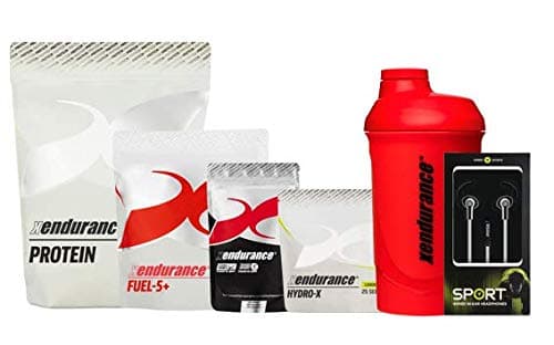 Xendurance Performance Gym Train+ Bundle, Lactic Acid Buffer + Vanilla Recovery Protein + Fuel 5+ Energy/Caffeine Drink Powder + Hydro X Electrolyte Drink Powder + Headphones + Shaker