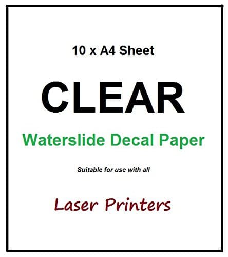 10 Pack A4 Waterslide LASER Water Slide Decal Paper Transfer Craft Paper Sheets - CLEAR