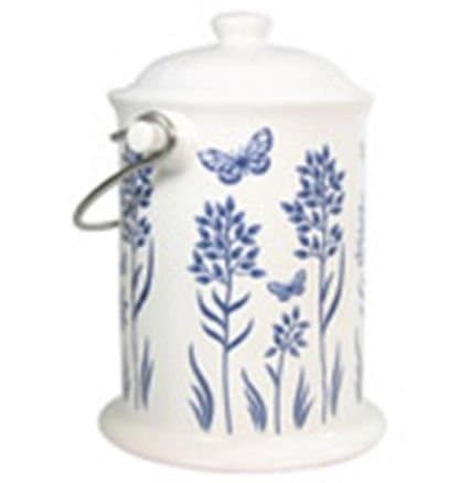 Frontier Natural Products Co-op 223693 Culinary Accessories Cleaning Solutions Ceramic Floral Blue Compost Keeper 8 x 10