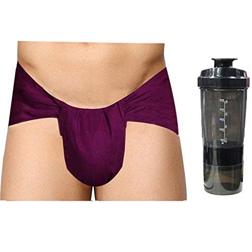 eraa Men Cotton Gym Supporter/Sporting Langot for Gym, Khusti and Physical Activities Abdomen Support With Gym Shaker Bottole 500ml_Pack Of 2(GUNNU_LANG_30_Multicolour_Free Size)