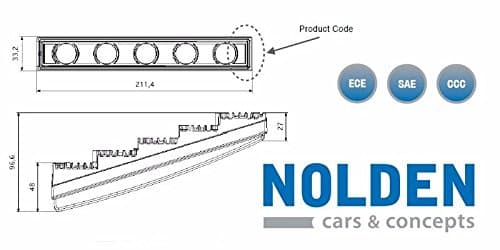 Set of Nolden NCC "Universal" Premium Daytime Running Lights Chrome 1202.1