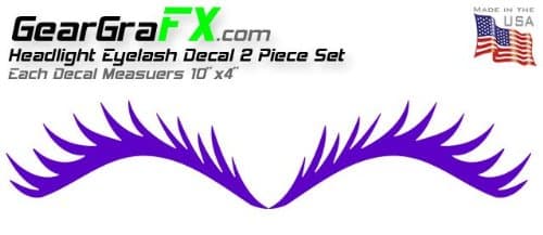 Eyelash Purple Decal Set for VW Mini Coopers Dodge Neon and Others