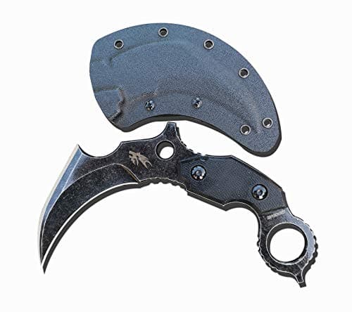 Fixed Blade Knives Karambit Knife Outdoor Survival Claw Knife Double Sided Blade with G10 Handle Waist Clip EDC Kydex Sheath