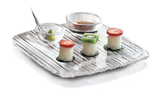 IVV Glassware Metropolis Plate, 12-1/4 by 12-1/4-Inch, Clear