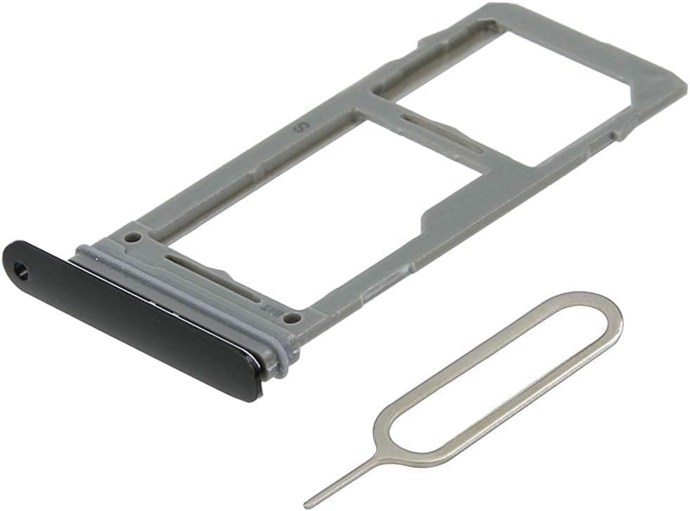 MMOBIEL SIM Card Slot Tray Holder Replacement Compatible with Samsung Galaxy S9 / S9 Plus 2018 - Incl. Rubber Gasket and Sim Pin - Black