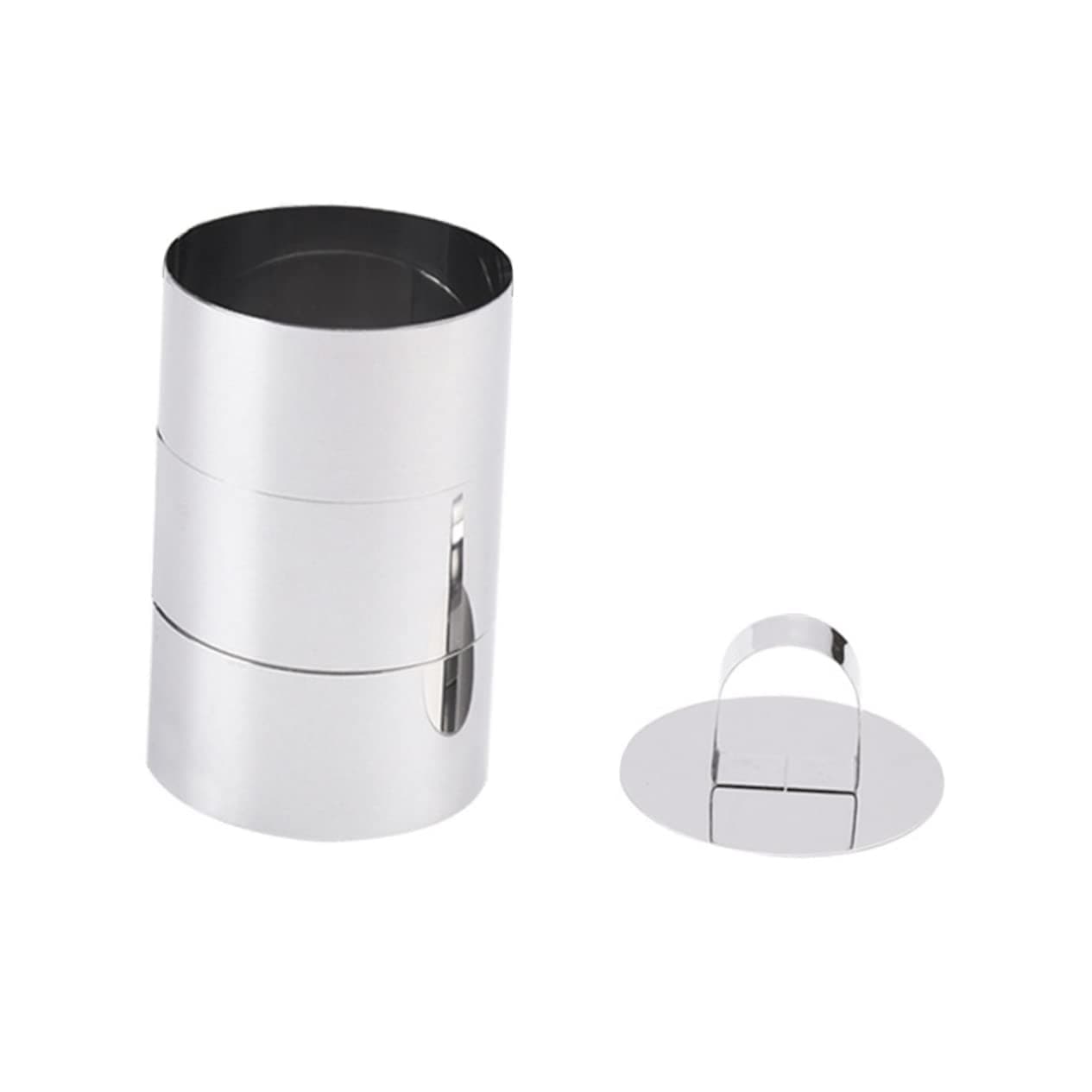 FELTECHELECTR 1 set 4pcs Silver Metal Stainless Round Tool Bakery Torta Pratiche Pastry Da Mold Casa Per Cutters Durevole for Cutter Riutilizzabile Baking Mousse Di Home Della Steel in La