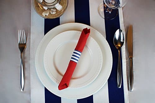 Decorative Self-Adhesive Paper Napkin Bands (Blue and White, 40)