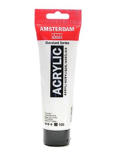 Amsterdam Standard Series Acrylic Paint titanium white 120 ml [PACK OF 3 ]
