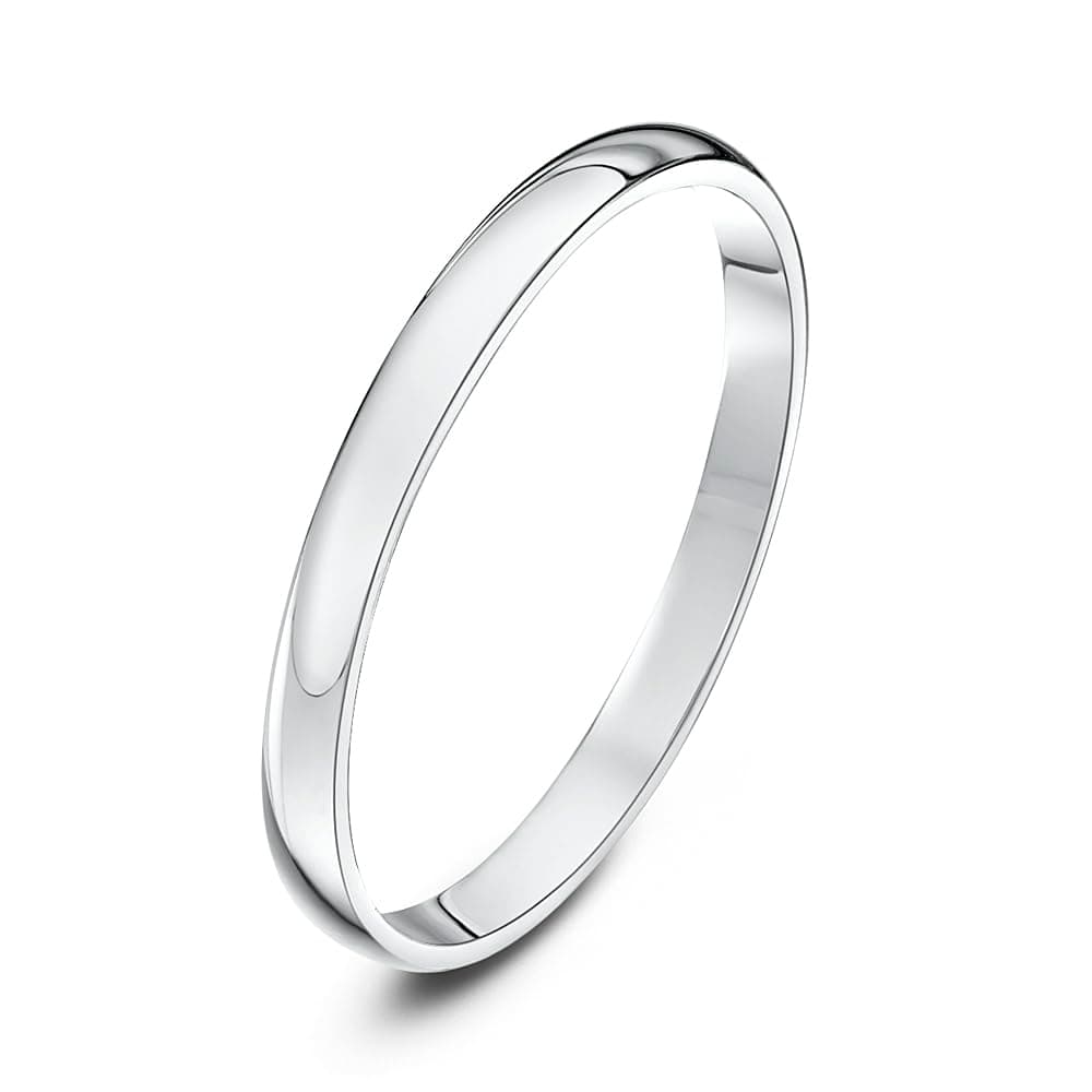 Theia Platinum Heavy D Shape Polished 2-6mm Wedding Ring