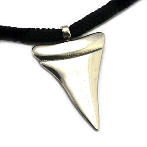 Tarma White Bronze Shark Tooth Pendant, One Size, Black