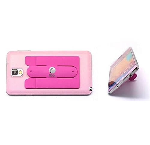 Silicone Mobile Holder NGSi 3-in-1 Self Adhesive Slim Phone Stand, Best Credit Card Holder and Mobile Wallet Stick for Your Phone or Case (Fuchsia)