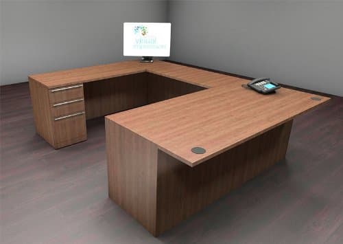 4pc U Shape Modern Executive Office Desk Set, CH-VER-U25