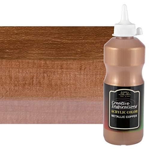 Creative Inspirations Acrylic Paint - Metallic Copper - 500 mL Bottle - Smooth & Creamy Consistency, Vibrant Pigmentation, Great Coverage for Artists - Clean Up with Soap & Water
