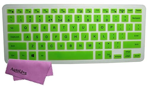 AutoLive Keyboard Skin Protector Cover for Dell XPS 15-9550, Precision 15-5510 M5510, Inspiron 13-5368/7368, Inspiron 15-7568 14-3452 US Layout (Green)