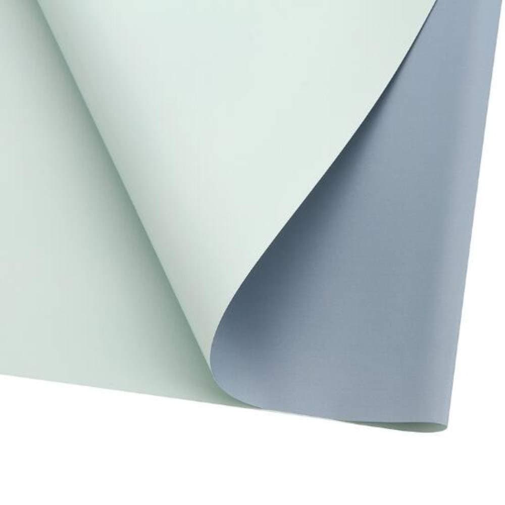 BBJ WRAPSDouble Color Flower Wrapping Paper Waterproof Florist Bouquet Packaging Wraps 20 Sheets 23.6x23.6 Inch (Mist Blue)