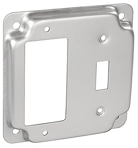 4 Square 1/2 Inch Raised Decorative Or Gfci Receptacle And Toggle Switch Industrial Surface Cover-10 per case