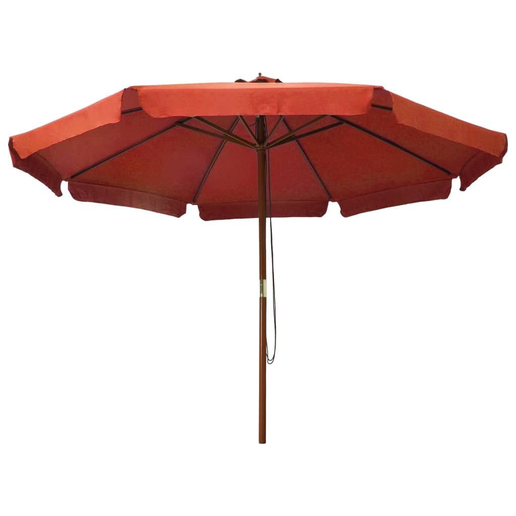 TIFITGO Asomie Outdoor Parasol with Wooden Pole 129.9" Terracotta Home Garden Lawn Outdoor Living Outdoor Umbrella Sunshades US Stock Fast Shipment Brown