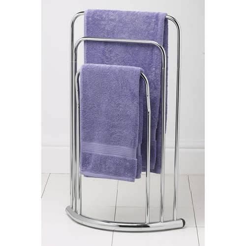 Free Standing Bathroom Bath Towel Rail (3 Rail Towel Stand)