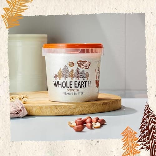 Whole Earth Creamy Peanut Butter, Spreadable Cream, Natural Source of Vegetable Protein, Gluten-Free, Vegan, Pack of 1kg