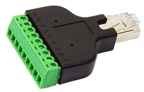 RJ45 Male to Terminal Block 8-Pin Adapter LAN Network Plug Ethernet Converter Male to 8 Pin Screw