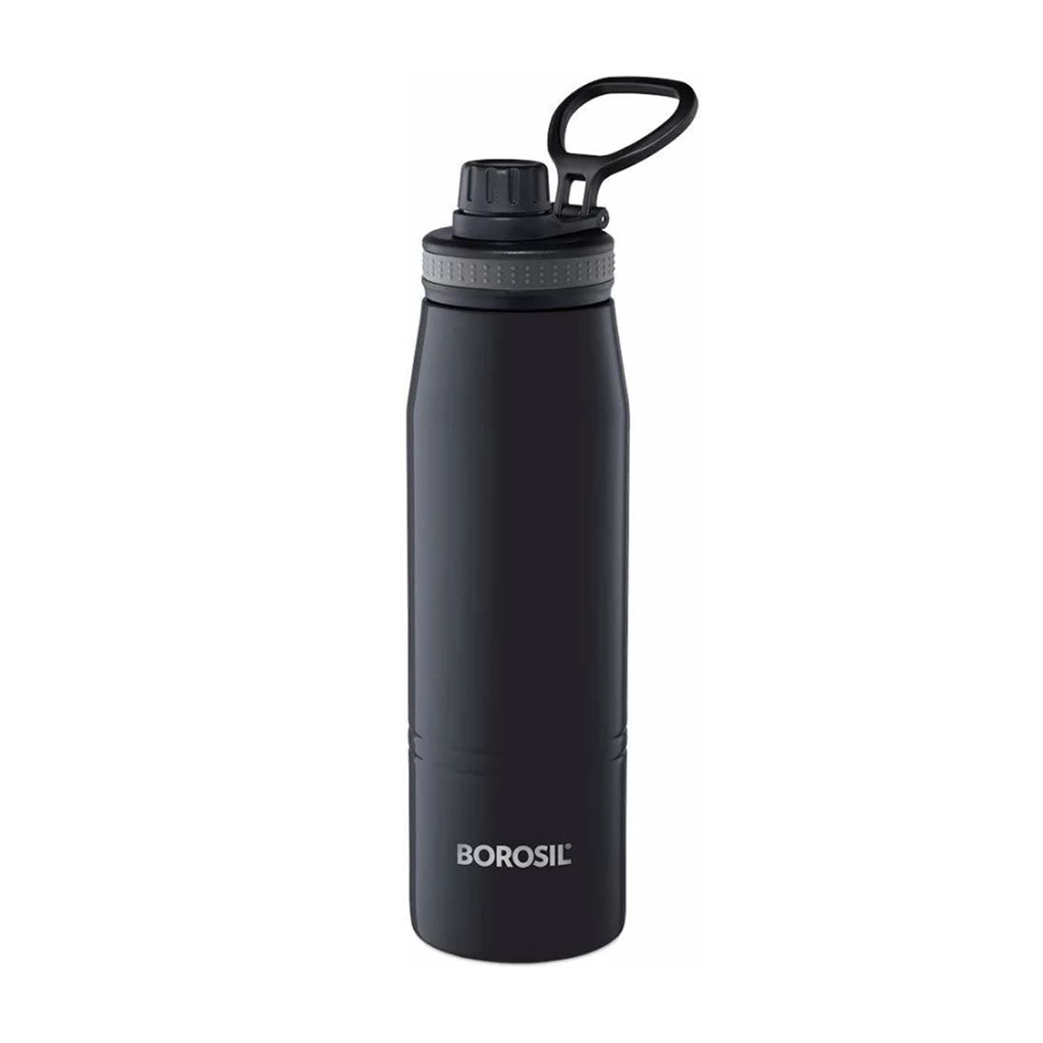 Borosil Insulated Water Bottle, 20 Oz, Double Walled Vacuum Insulated Flasks, Leak Proof & BPA Free Stainless Steel Water Bottles, 14H Hot & Cold, Sweat Proof, Metal Water Bottles, Black