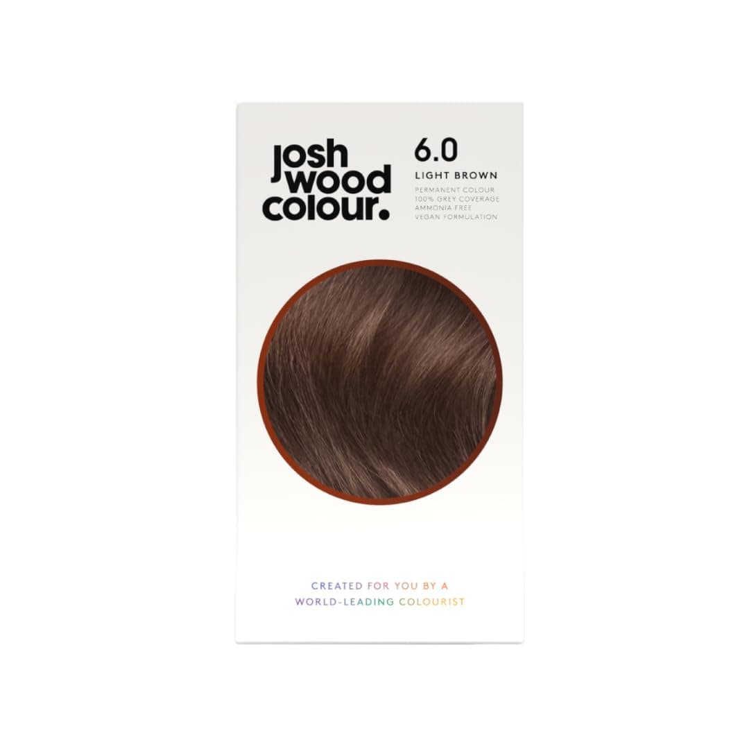 Josh Wood Colour Permanent 6.0 (Light Brown) Celebrity-approved ammonia-free - Leaves hair super shiny and hydrated with 100% grey coverage - Natural-looking and Vegan