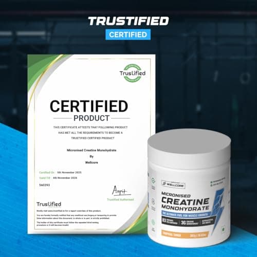 Wellcore Pure Micronised Creatine Powder (83 Servings, Tropical Tango) For Enhanced Muscle Strength With Rapid Absorption | Creatine Monohydrate | Wellcore Creatine Flavoured - 307g (Pack Of 2)