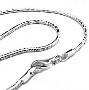 20" 2mm Silver Plated Snake Chain Necklace - Italian Style Shimmering High Polish