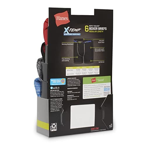 Hanes Boys' Breathable Tagless Boxer Brief, 6-Pack