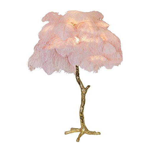 Gorgeous Light Luxury Modern Ostrich Feather Brass Table Lamp£¨6 Colors£