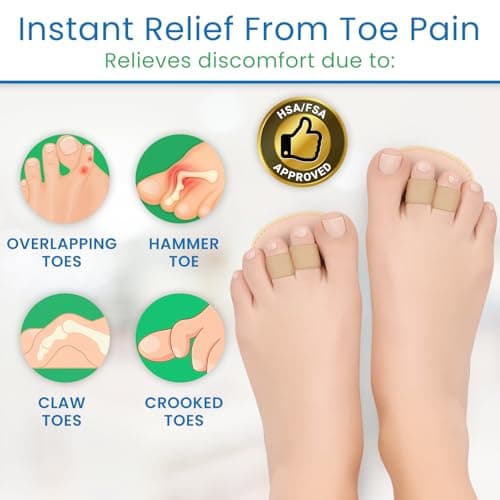 VIVEsole Toe Splint Hammer Toe Straightener Joint Realign Cushion Brace For Claw Curled Crooked Toe Metatarsal Support Loop Guard Alignment Corrector Wrap For Tendon Broken Toe Surgery 1 Pack Multi