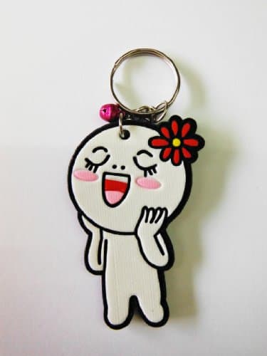 Moon Cute LINE Cartoon Character, Foam Keychain Topper with Plastic Glitter.