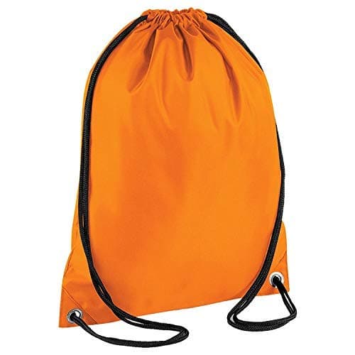 Drawstring Backpack Waterproof Bag Gym PE DUFFLE School Kids Boys Girls Sack (Orange)